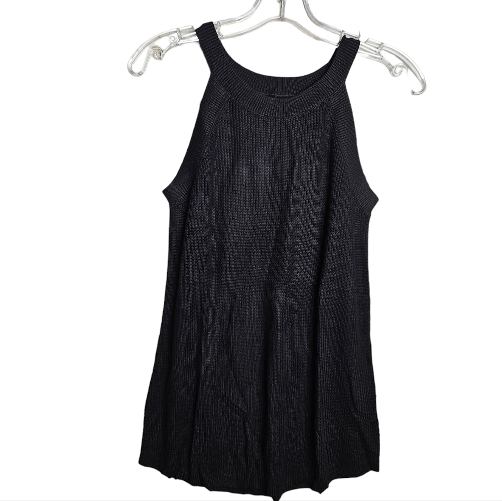 Women's Black Halter Top Rib Knit Tank Blouse NWOT Ladies Size Small